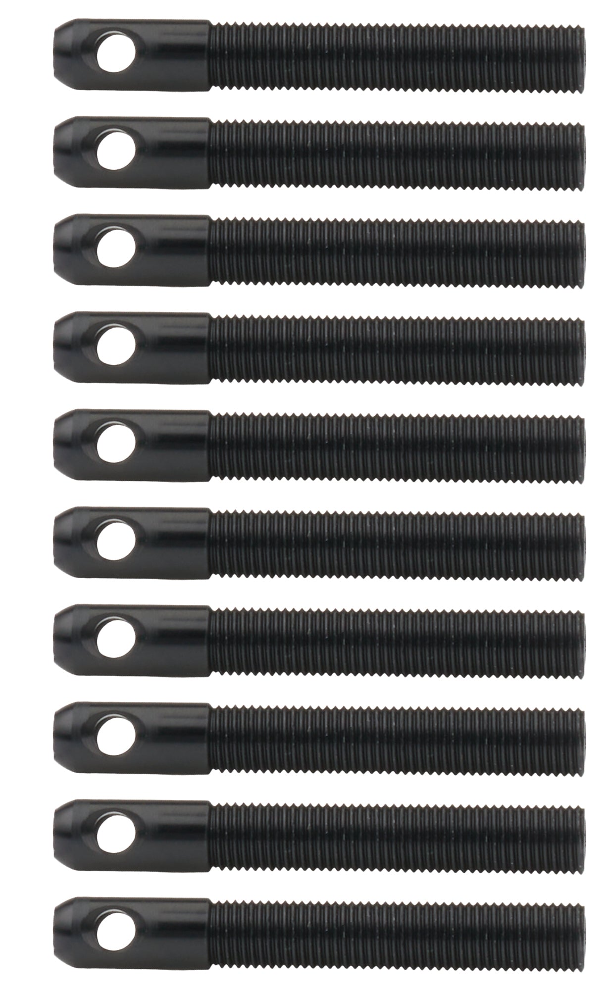 L/W Aluminum Hood Pins 3/8in Black 10pk