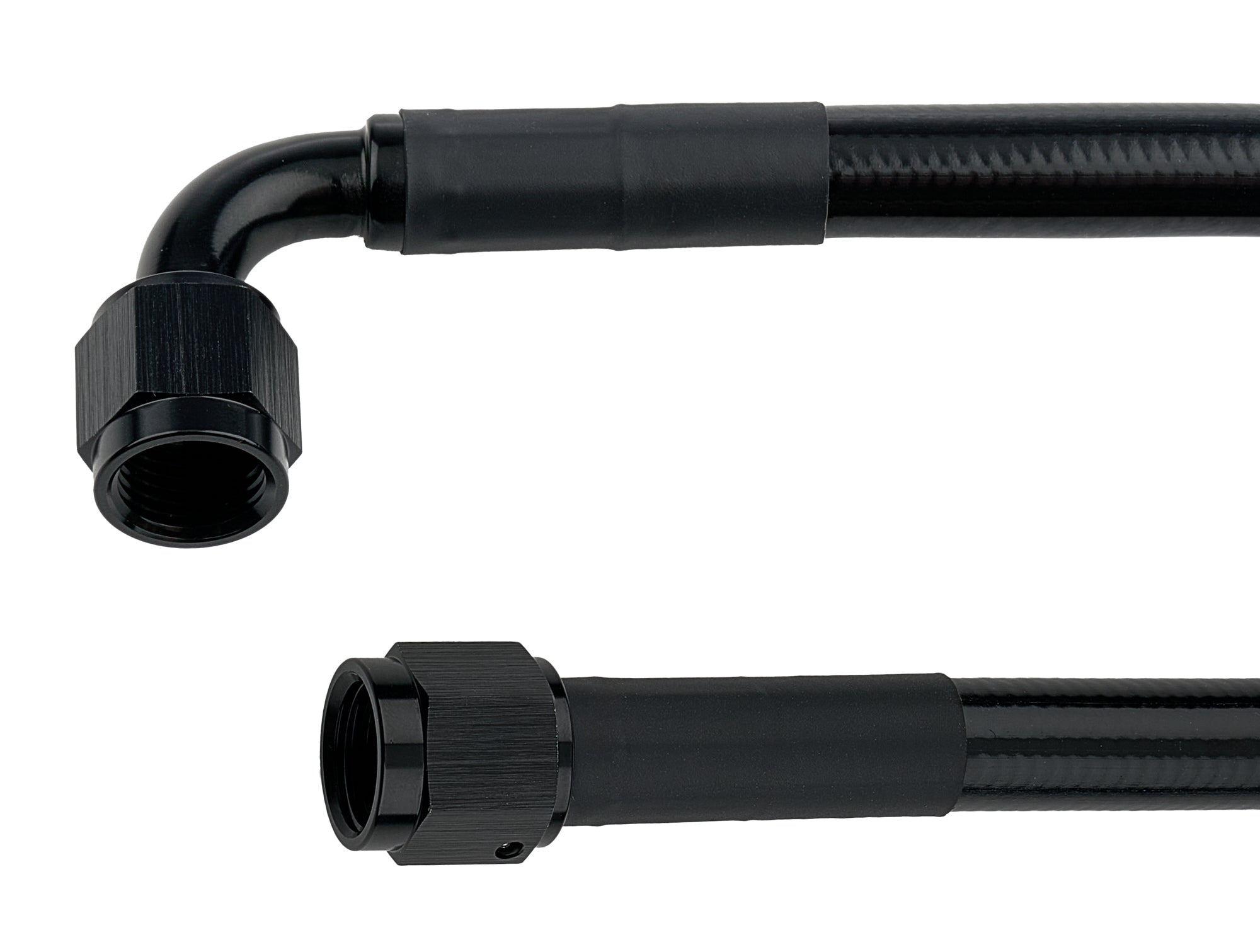 Coated Braided Line 21in #6 Hose -6 Str/-6 90 Deg