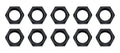 Bulkhead Nuts Black -3 Black 10pk