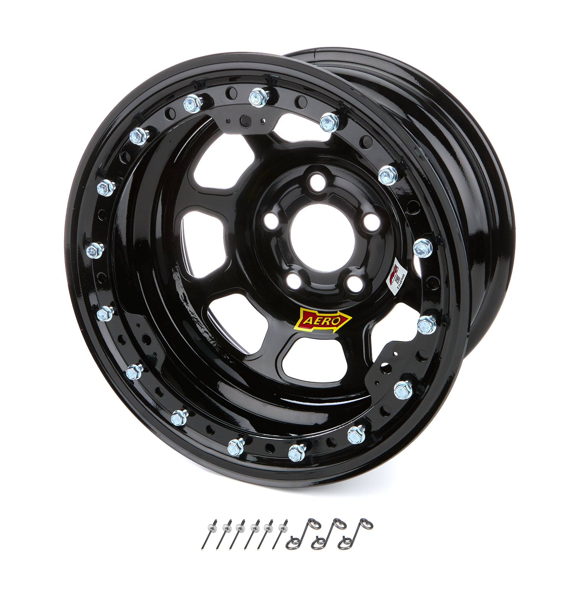Wheel 15x8 1in B/S Black w/ Black Ring