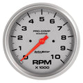 5in U/L Tachometer Gauge 10000 RPM Silver