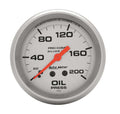 Pro Comp 2-5/8in Silver Liq-Fill Oil 0-200 PSI