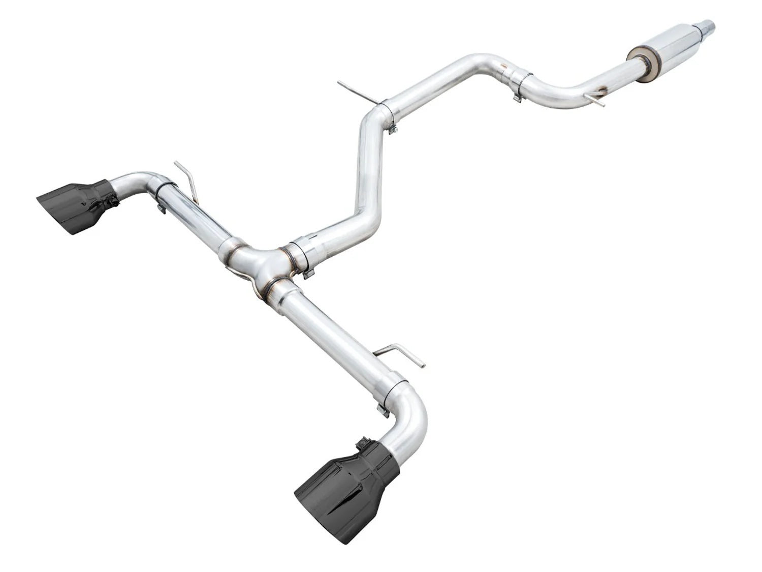 VW GTI MK8 Exhaust Dual Outlet Black Tips