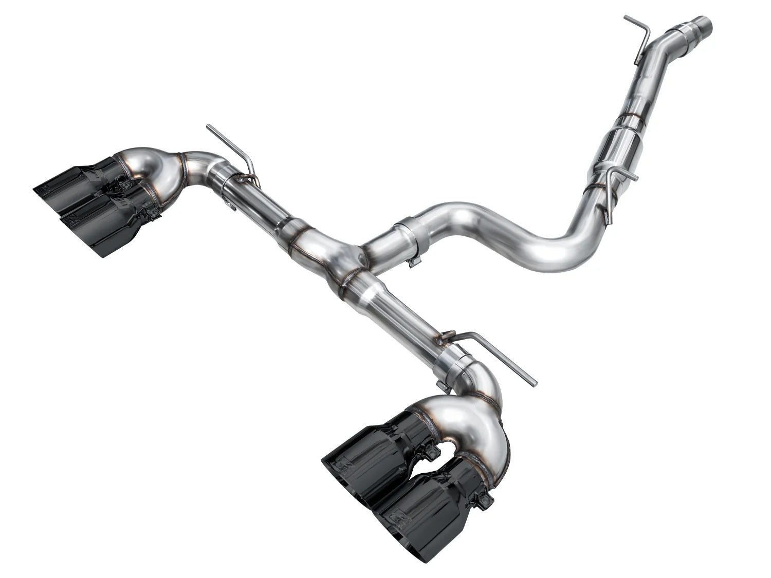 VW MK8 Golf R Exhaust Quad Black Tips