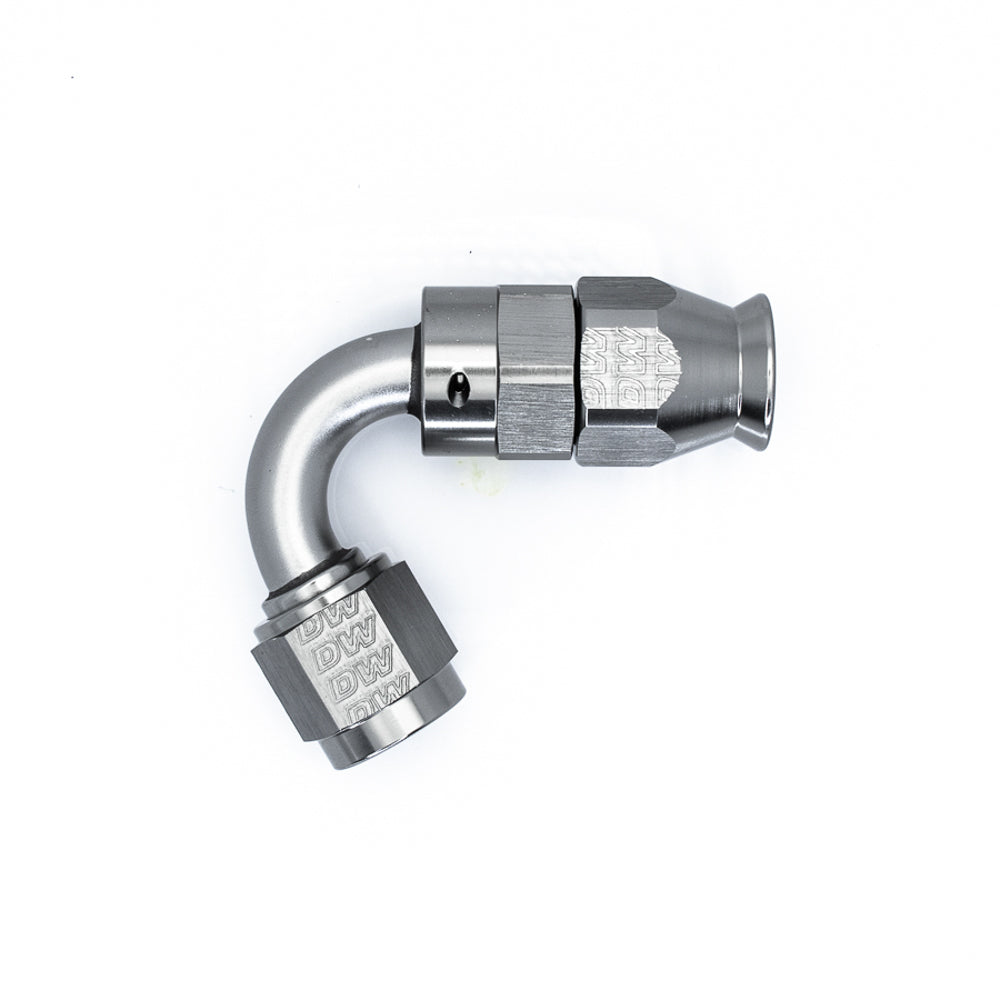 120Deg. 6AN Swivel PTFE Hose End Silver
