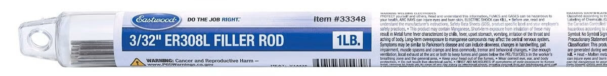 Filler Rod ER308L 3/32 1LB