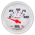 2.0 Dia Oil Pressure Gauge Silver  0-100psi