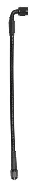 3an PTFE Black Cover Hose 10in Str- 90-Deg