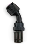 6AN Real ST Crimp On 45 Deg Hose End Black