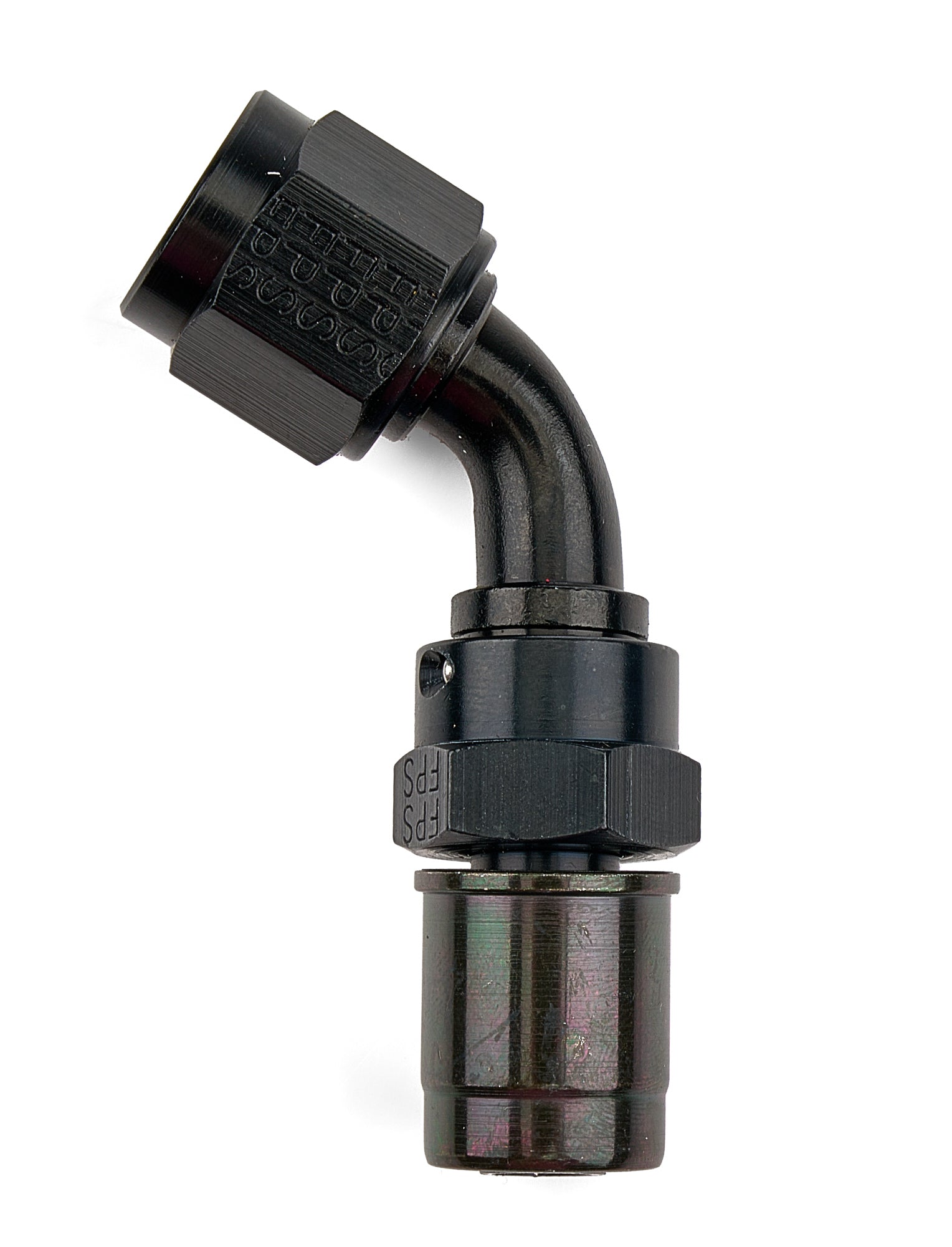 6AN Real ST Crimp On 60 Deg Hose End Black