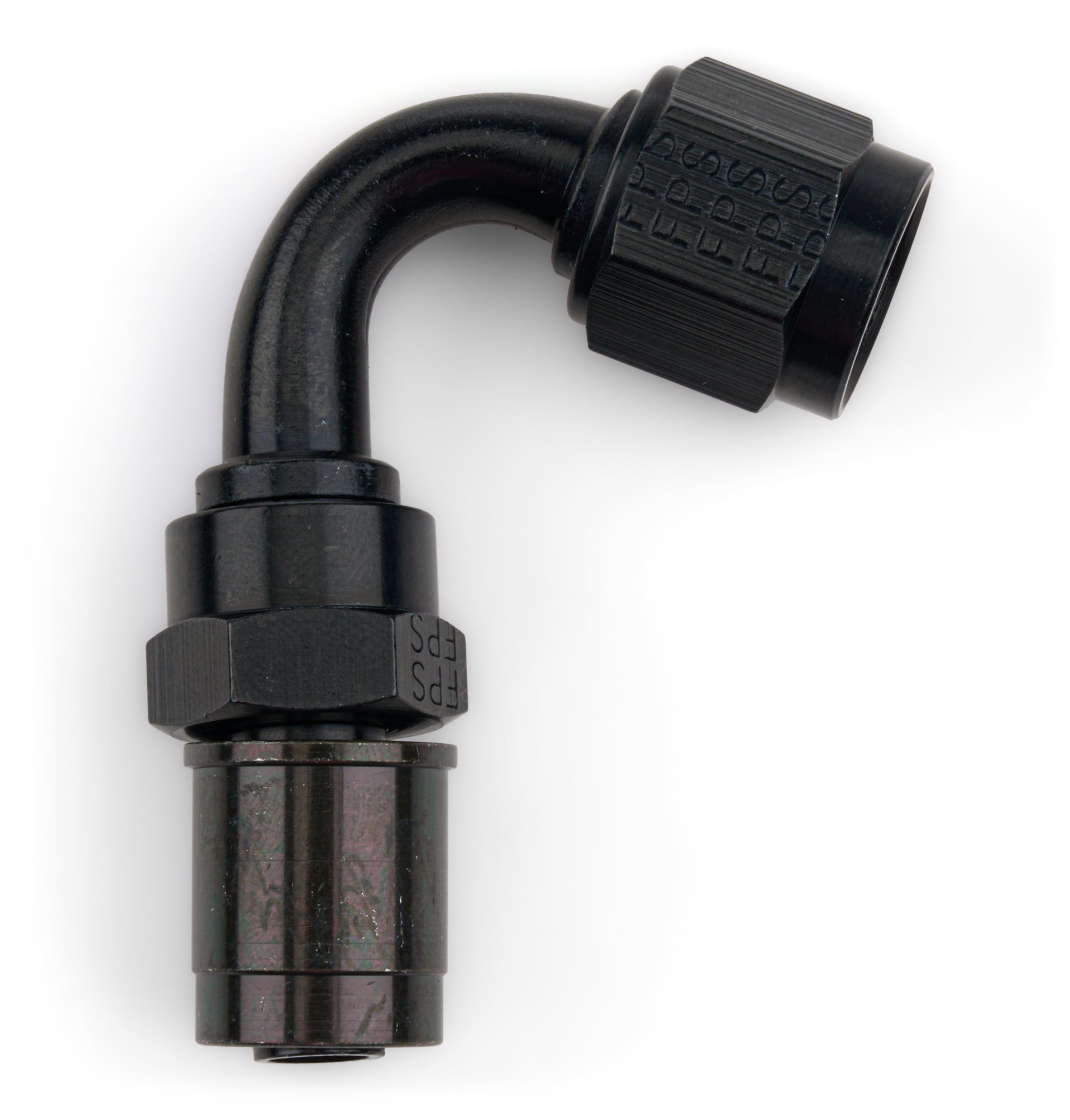 6AN Real ST Crimp On 120 Deg Hose End Black