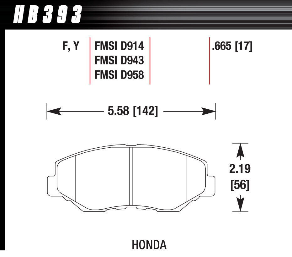 Brake Pad HPS Front 02-21 Honda