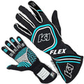 Glove Flex Large Black / Flo Blue SFI 3.3/5