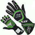 Glove Flex Large Black / Flo Green SFI 3.3/5
