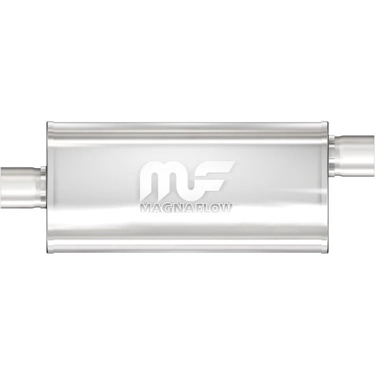 Stainless Muffler 3in Offset In/Center Out
