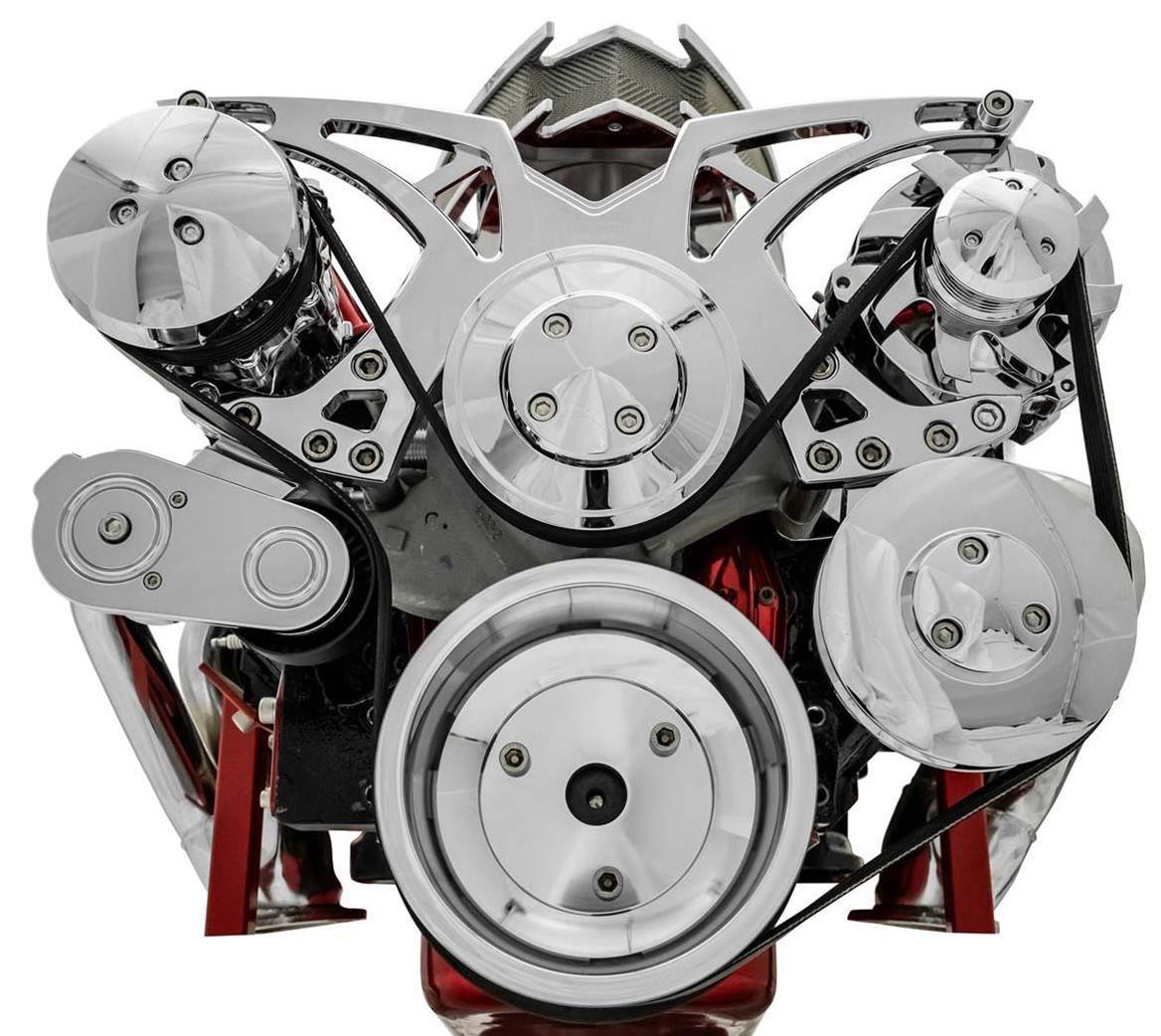 SBC Style Track Serp System W/ P/S Chrome