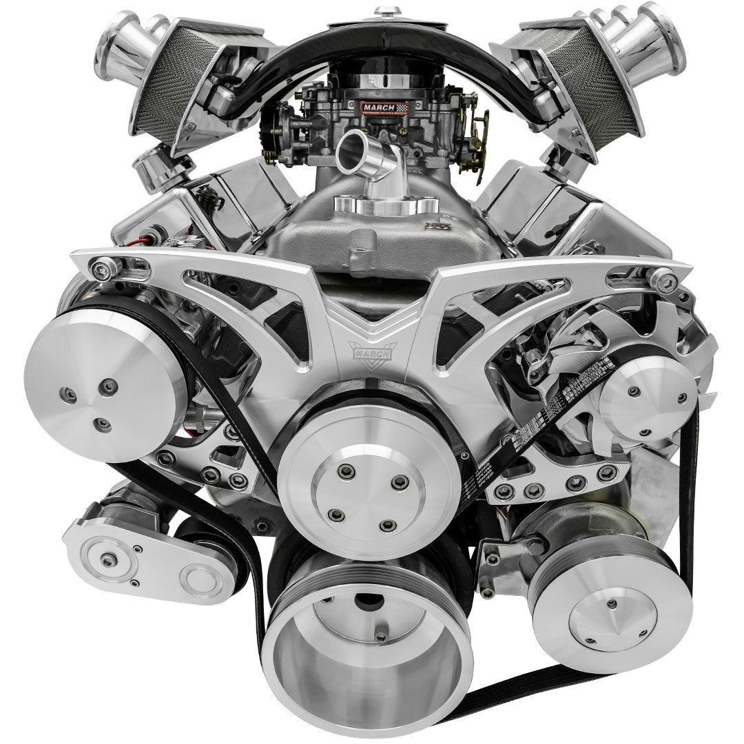 SBC Style Track Pulley Set w/Power Steering