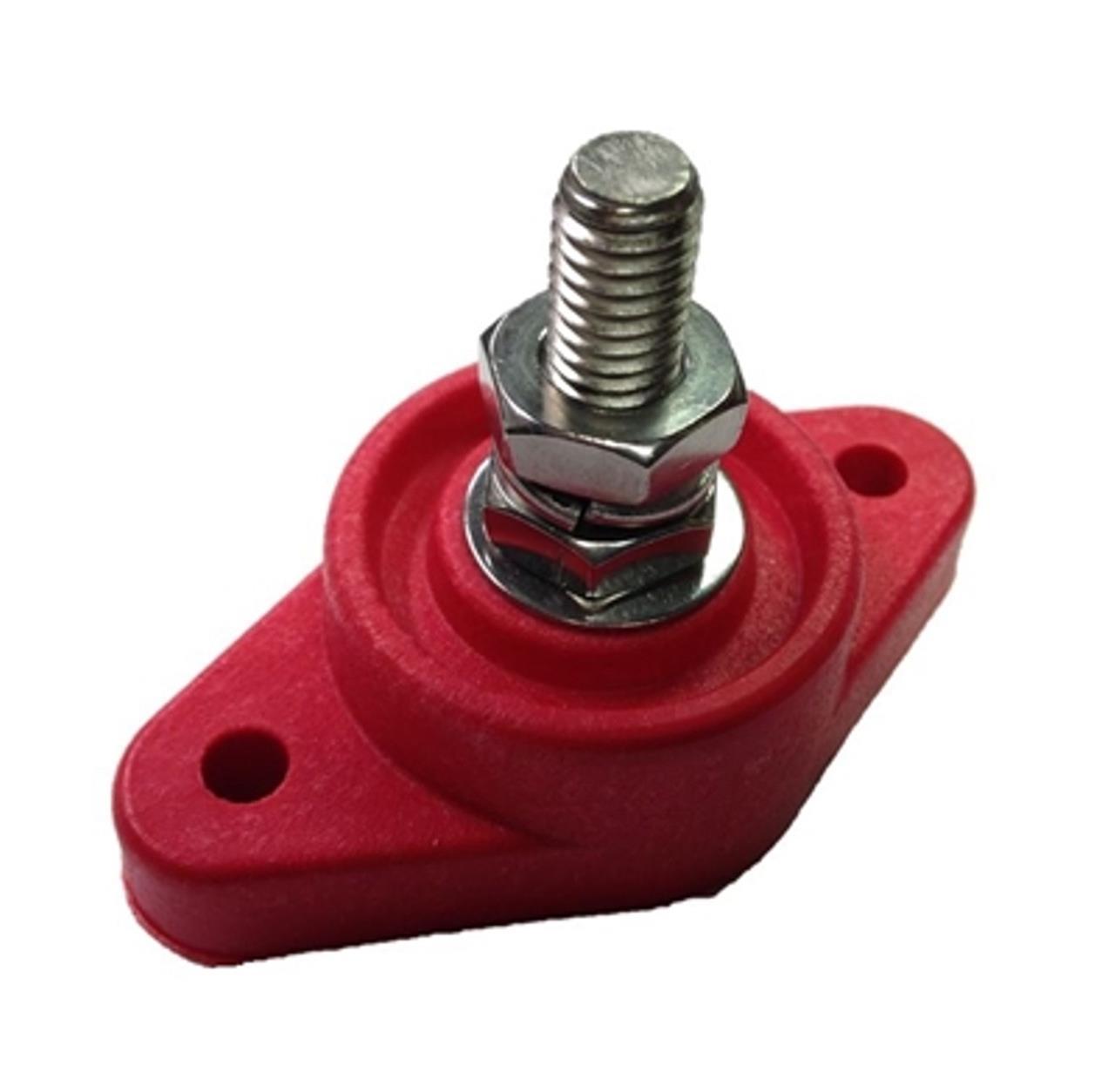 Power Distribution Block Red Single Post