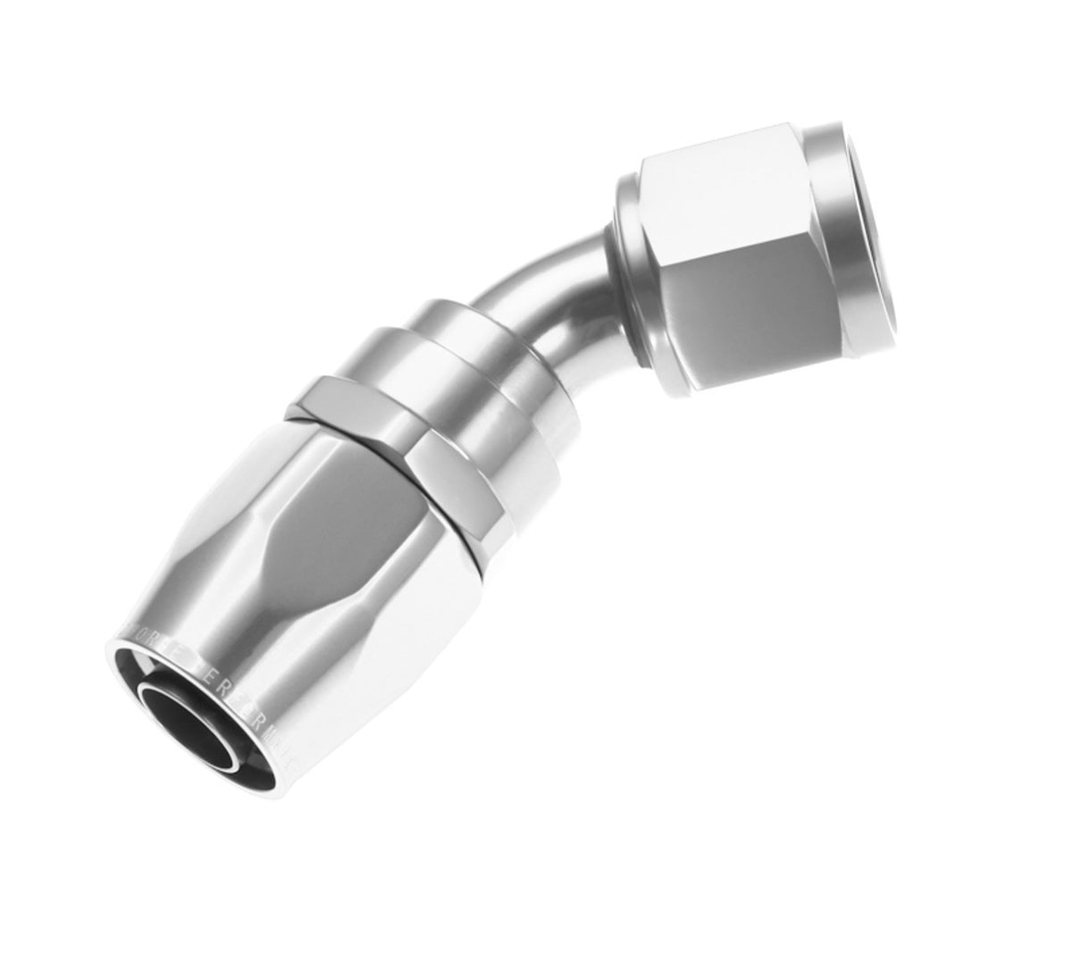 16AN 45 Degree Female Aluminum Hose End Clear