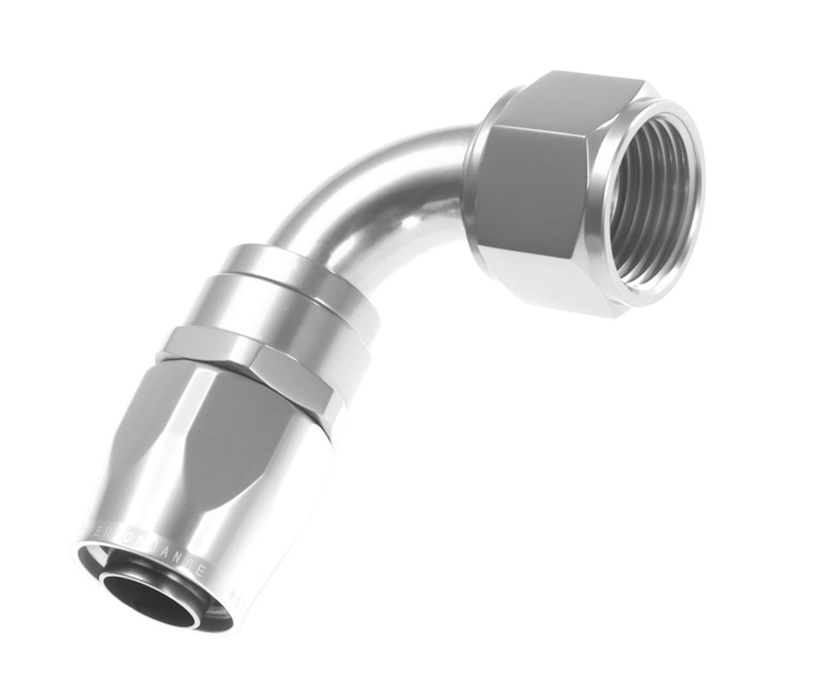 20AN 90Deg Double Swivel Hose End Clear