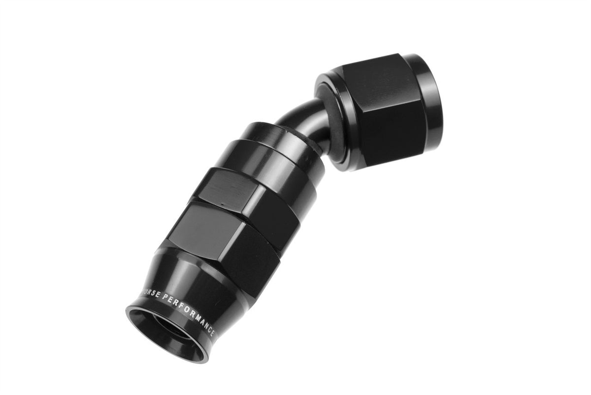 12AN 45 Degree PTFE Reusable Hose End Black