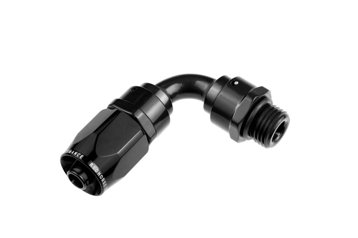 8AN Hose End 8AN ORB End 90Deg Tube Black