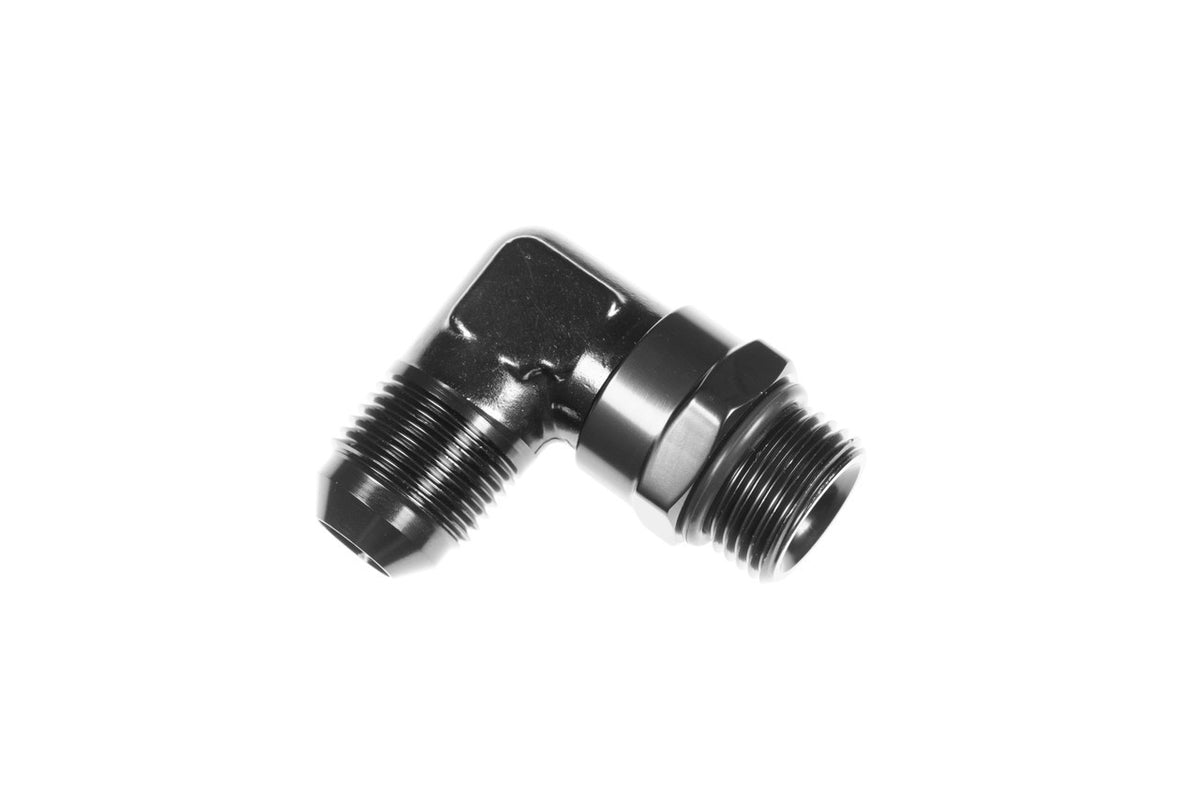 8an Male to 8an ORB Male Swivel 90-Deg Black