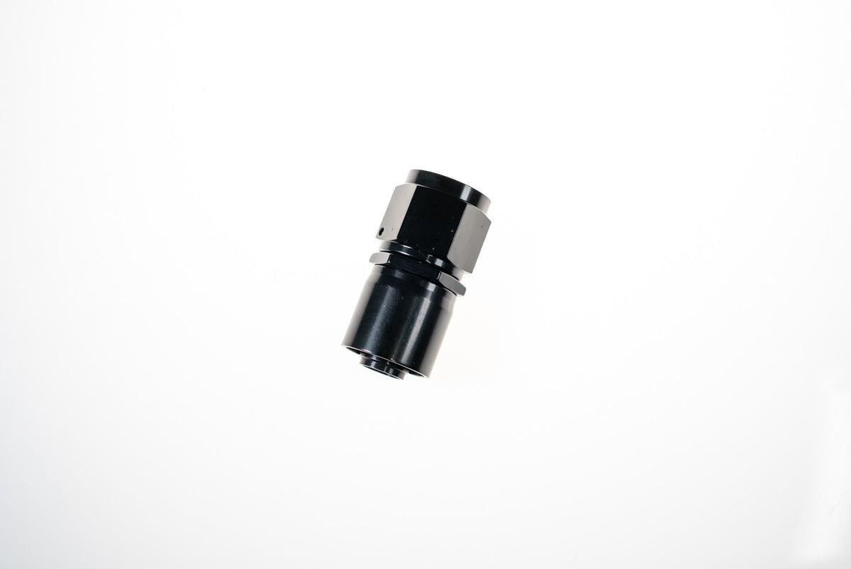 8AN Straight Crimp Hose End Black