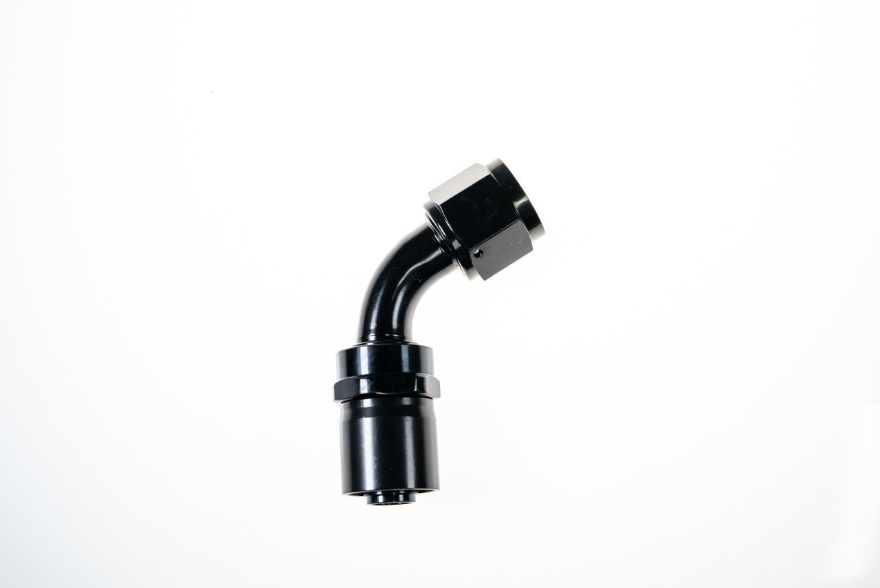 6AN 60Deg Crimp Hose End Black