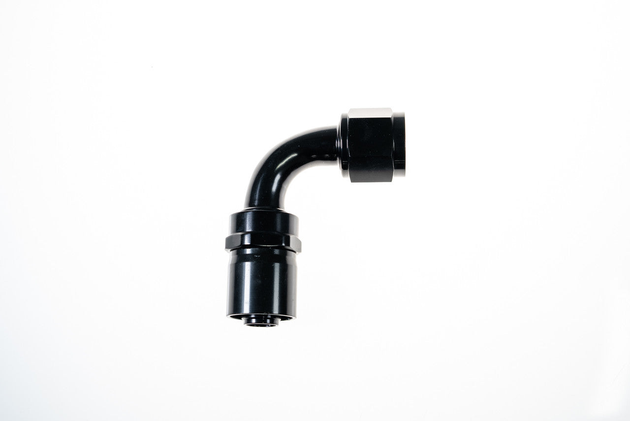 8AN 90 Degree Crimp Hose End Black
