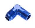 4AN 90Deg Male Adapter to 1/4in NPT Male Blue