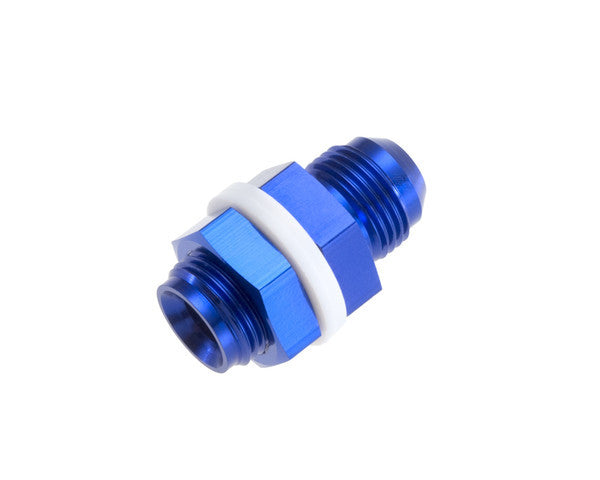 12AN High Flow Bulkhead w/Washers and Nuts Blue