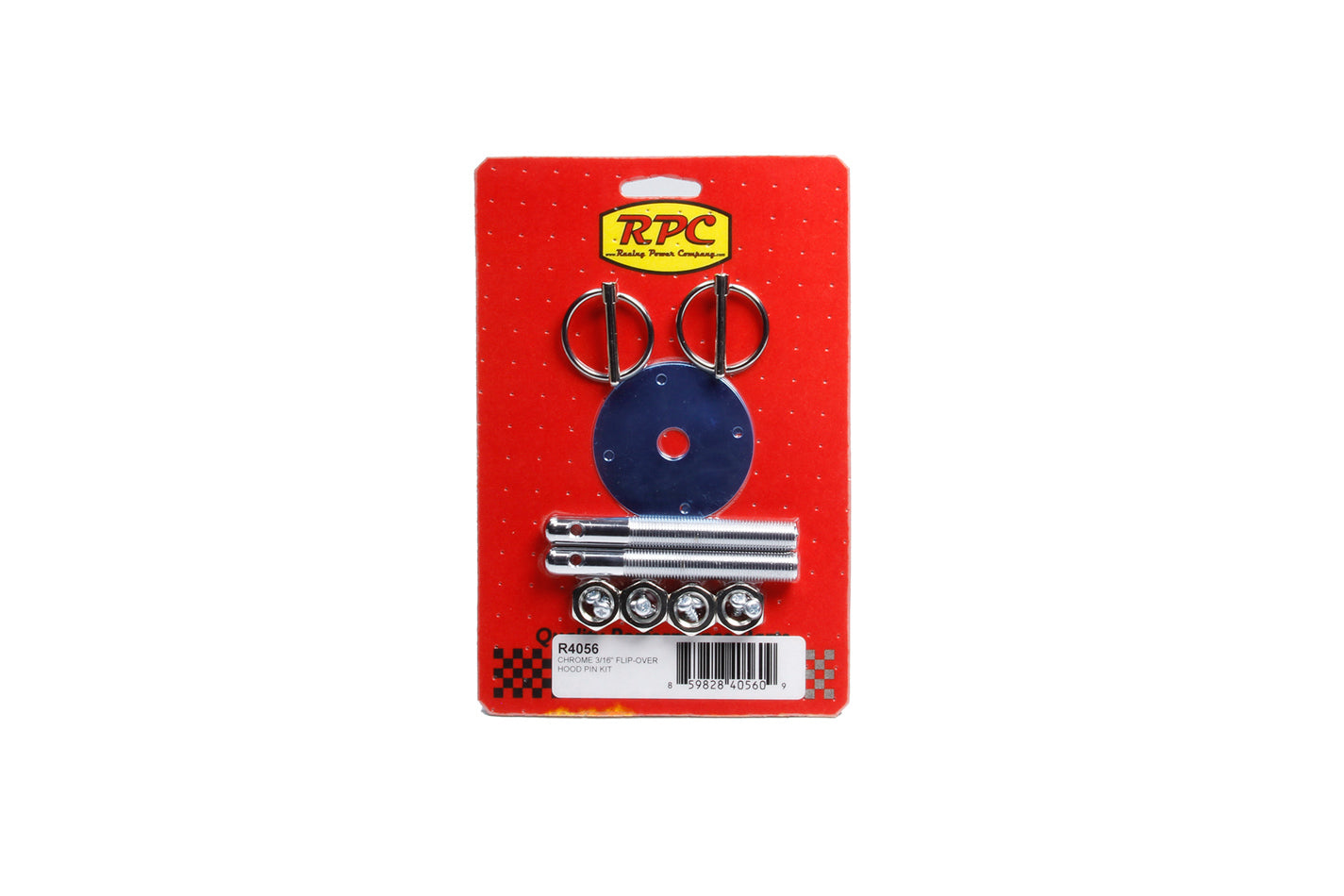 Chrome 3/16In Flip-Over Hood Pin Kit - Steel