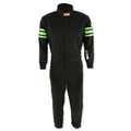 Black Suit Single Layer Kids X-Large Green Trim