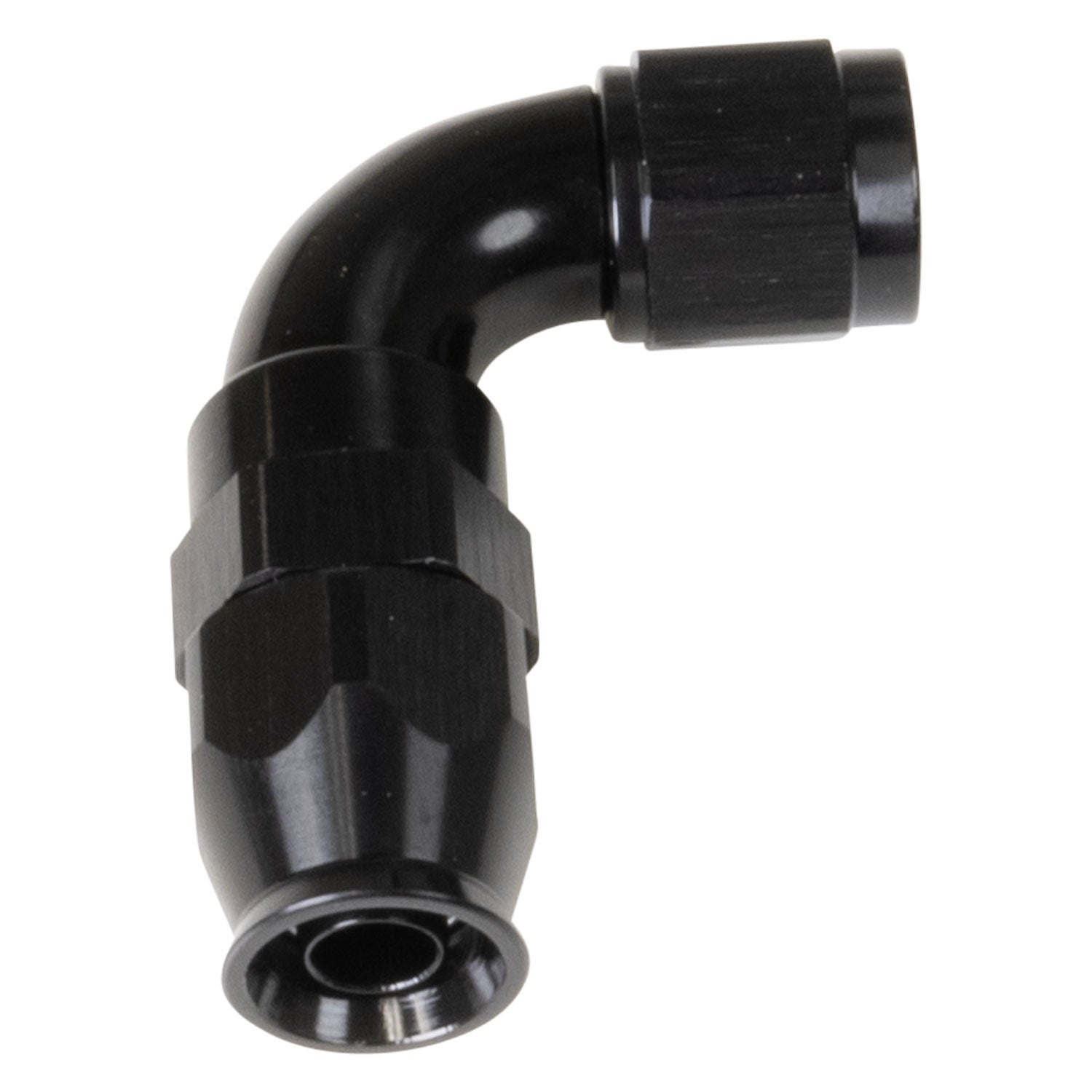 6AN 90DegPro Hose End PTFE Black