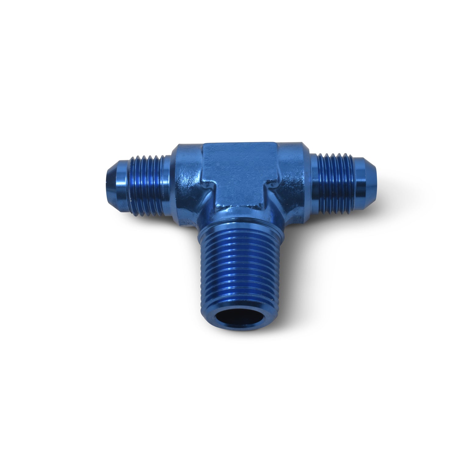 6AN to 3/8 Pipe Tee Blue