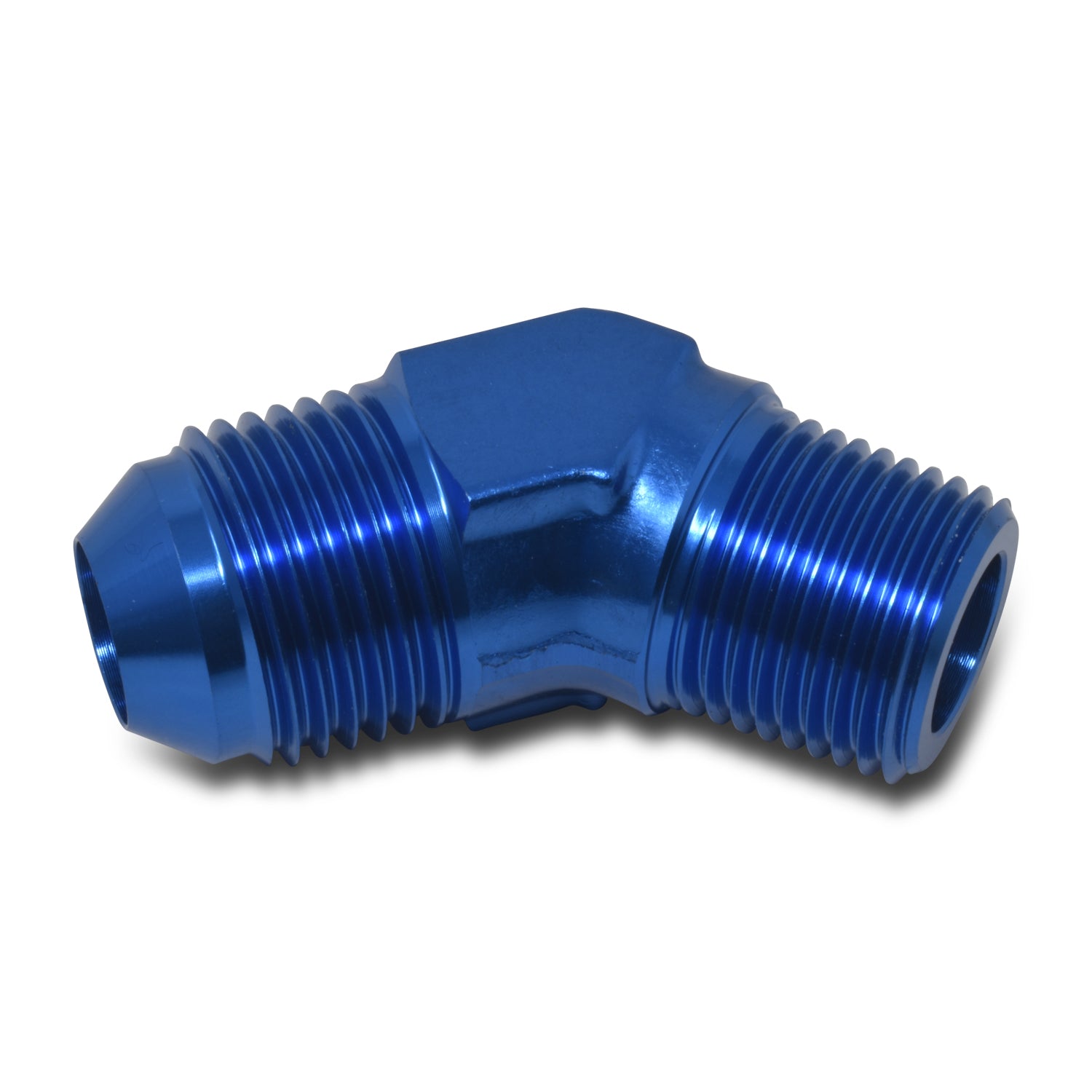 8AN 45Deg 3/8NPT Blue