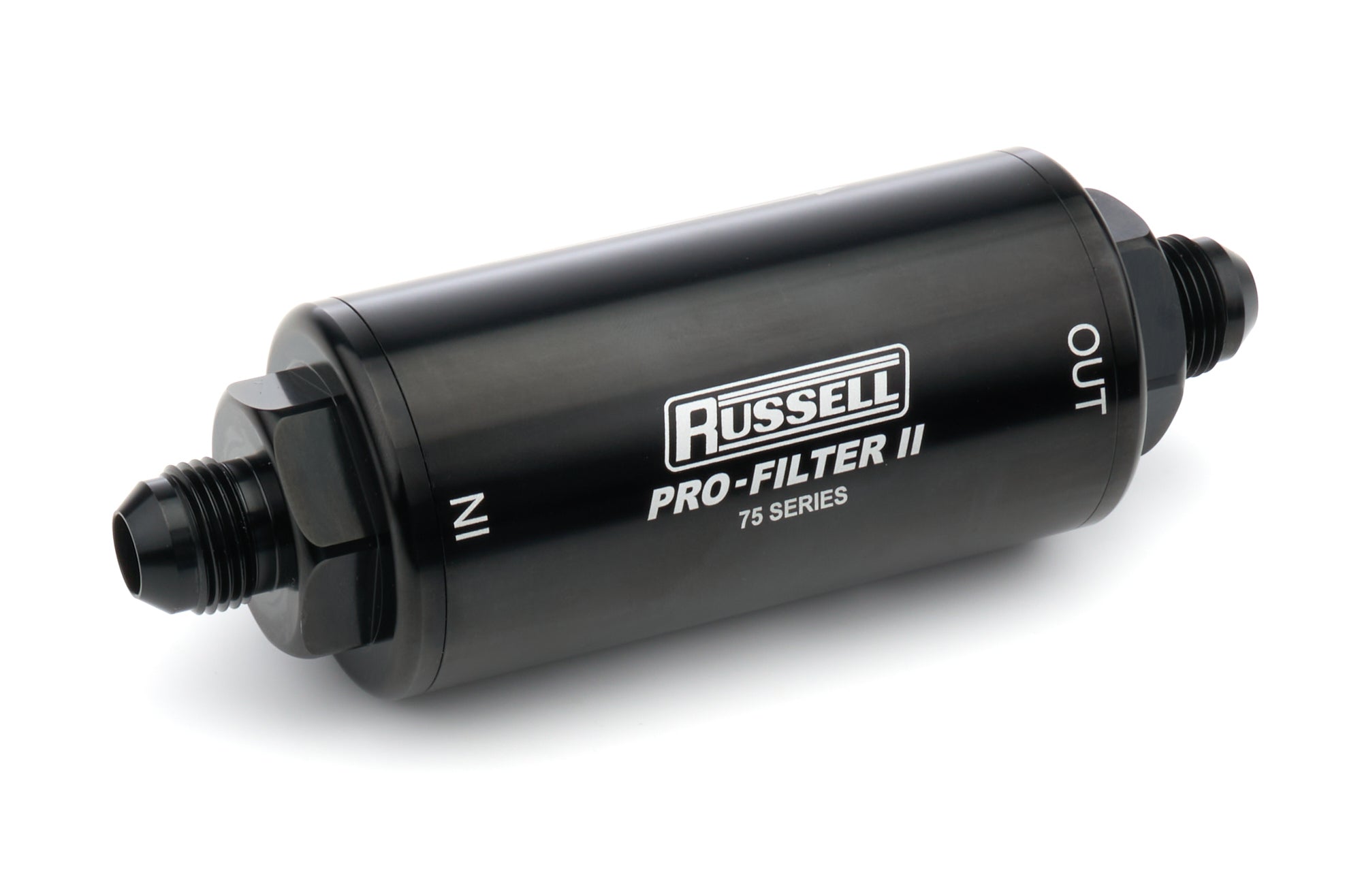 8AN 10 Micron Gas Filter Male In/Out Black