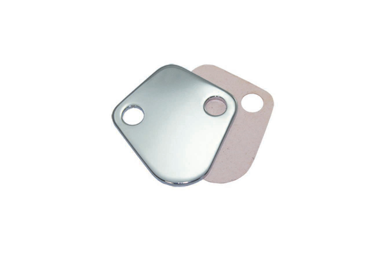BBC Fuel Pump Block Off Plate W/ Gasket Chrome