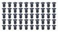 Oval Head Buttons .450 Long Black 50 Pack