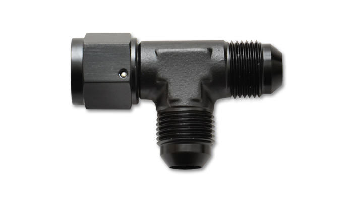 Tee Fitting -6  with Female -6AN Swivel